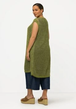 Ulla Popken TRANSPARENT RUNDHALS ÄRMELLOS - Kardigan - Avocado Grün -Ulla Popken 4aae7908df364d44ae5f51609b3e3a80