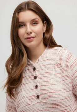 Ulla Popken JACQUARD - Bluza - Pink Stripe -Ulla Popken 4af384dd5d59421fb1a3a4087b9aeb23