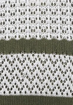 Ulla Popken TUNIQUE RAYÉE COL EN V MANCHES 3/4. - Sweter - Vert Naturel -Ulla Popken 4bc35048c5374293a2376aa072b4d3ad