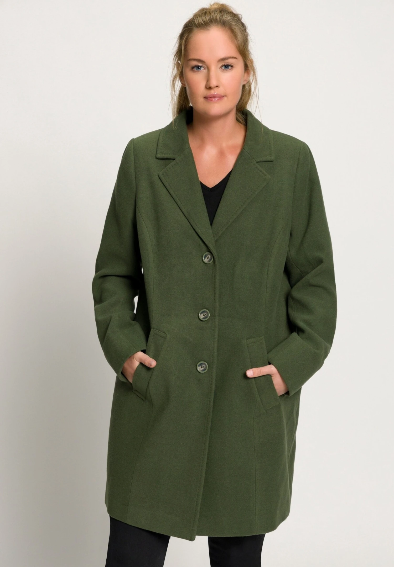 Ulla Popken Klasyczny Płaszcz - Pond Green 3 Ulla Popken Klasyczny Płaszcz - Pond Green