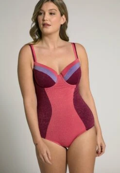 Ulla Popken EFFET SCINTILLANT - Kostium Kąpielowy - Pourpre