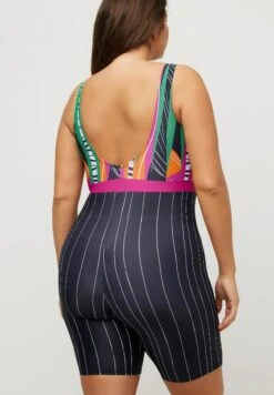 Ulla Popken ZIP, SANS BONNETS SOUPLES, JAMBES COURTES - Kostium Kąpielowy - Noir -Ulla Popken 4e4c5b76aef346b1bd728bf016c33b69