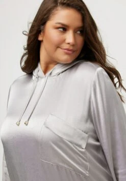 Ulla Popken POCHE POITRINE, MANCHES LONGUES - Bluza - Gris Glacier -Ulla Popken 5052362696cc4385a24ece6d3f5c7749