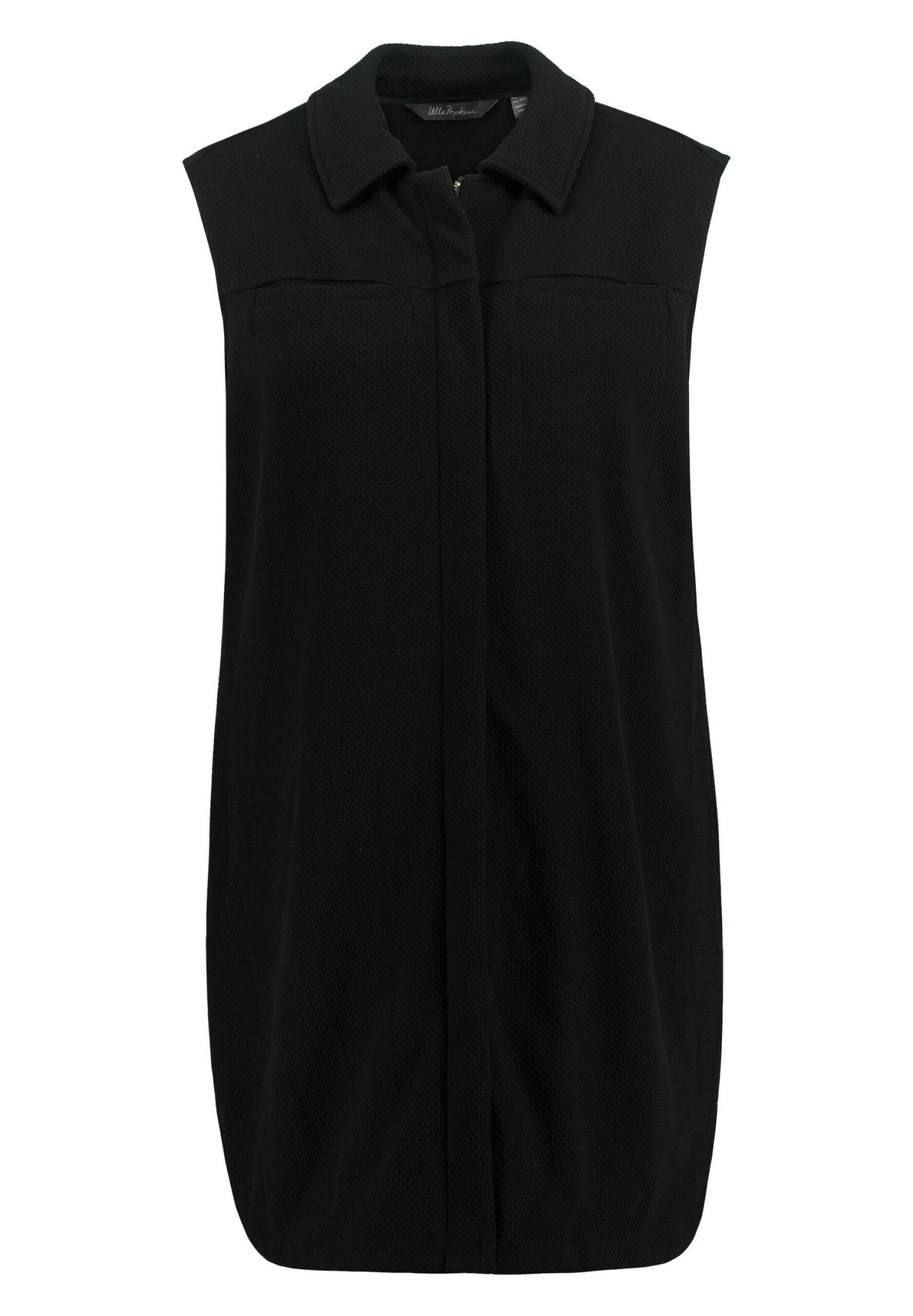 Ulla Popken SWEATWESTE, STRUKTUR, HEMDKRAGEN, ÄRMELLOS - Kamizelka - Schwarz 6 Ulla Popken SWEATWESTE, STRUKTUR, HEMDKRAGEN, ÄRMELLOS - Kamizelka - Schwarz - obrazek 4