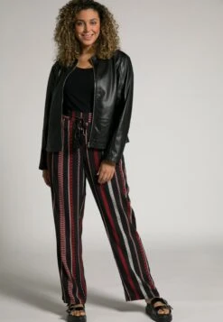 Ulla Popken STREIFEN ELASTIKBUND KORDEL - Spodnie Treningowe - Schwarz -Ulla Popken 53d48611f28a4b05a370df4a404d13e9