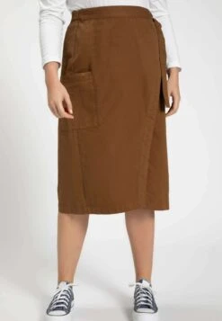 Ulla Popken GESP, COMFORTABELE BAND, BIOLOGISCH KATOEN - Spódnica Z Zakładką - Goudbruin
