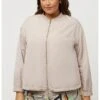 Ulla Popken SHIMMER DETAIL LAYERED - Kurtka Bomber - Sand -Ulla Popken 5517213518df4d24a01c49181a2602cd