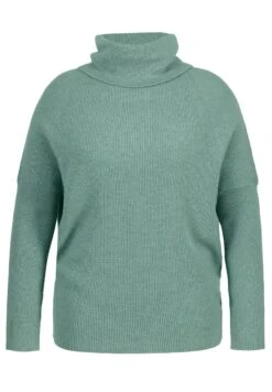 Ulla Popken STEHKRAGEN, FLEDERMAUS-LANGARM - Sweter - Mint -Ulla Popken 561a8fa208184acd8e80329b7639e754