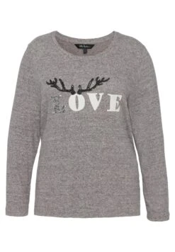 Ulla Popken LOVE - Sweter - Gris Clair Chiné