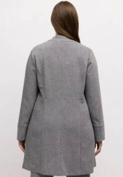 Ulla Popken Krótki Płaszcz - Grey Melange -Ulla Popken 5a4ea55340e640108b4d118ff2282f61