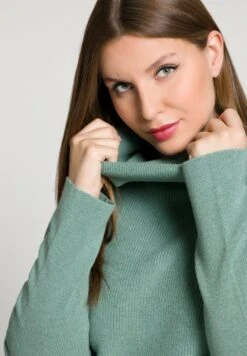 Ulla Popken STEHKRAGEN, FLEDERMAUS-LANGARM - Sweter - Mint -Ulla Popken 5a9dc87453e847a98d11de7478dfe187