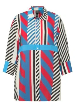 Ulla Popken À MOTIF GRAPHIQUE LIGNE EN A COL ET MANCHES - Koszula - Rouge Salsa