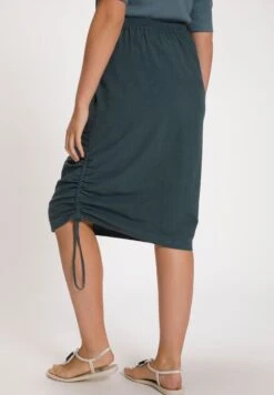 Ulla Popken MIDI TUNNELKOORD ELASTISCHE BAND ZAKKEN - Spódnica Trapezowa - Nachtgrijs -Ulla Popken 5e948e3c194149af9722de5d17a850b0