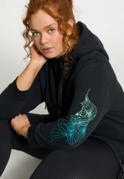 Ulla Popken LONGLINE LANGE MOUWEN - Bluza - Zwart -Ulla Popken 5ea88f6713fd47ed8d87c091fa7457c6