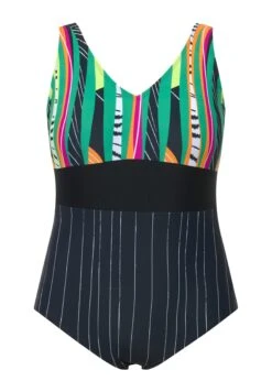 Ulla Popken BUSTE IMPRIMÉ RAYURES BONNETS SOUPLES - Kostium Kąpielowy - Noir -Ulla Popken 641adb85d430476dad0a9508ff8da97c