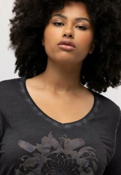 Ulla Popken Bluzka Z Długim Rękawem - Antraciet -Ulla Popken 65dd72054f954057ace41e972638838c