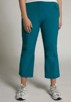 Ulla Popken FUNCTIONAL STRETCH CROP - Spodnie Materiałowe - Strong Teal
