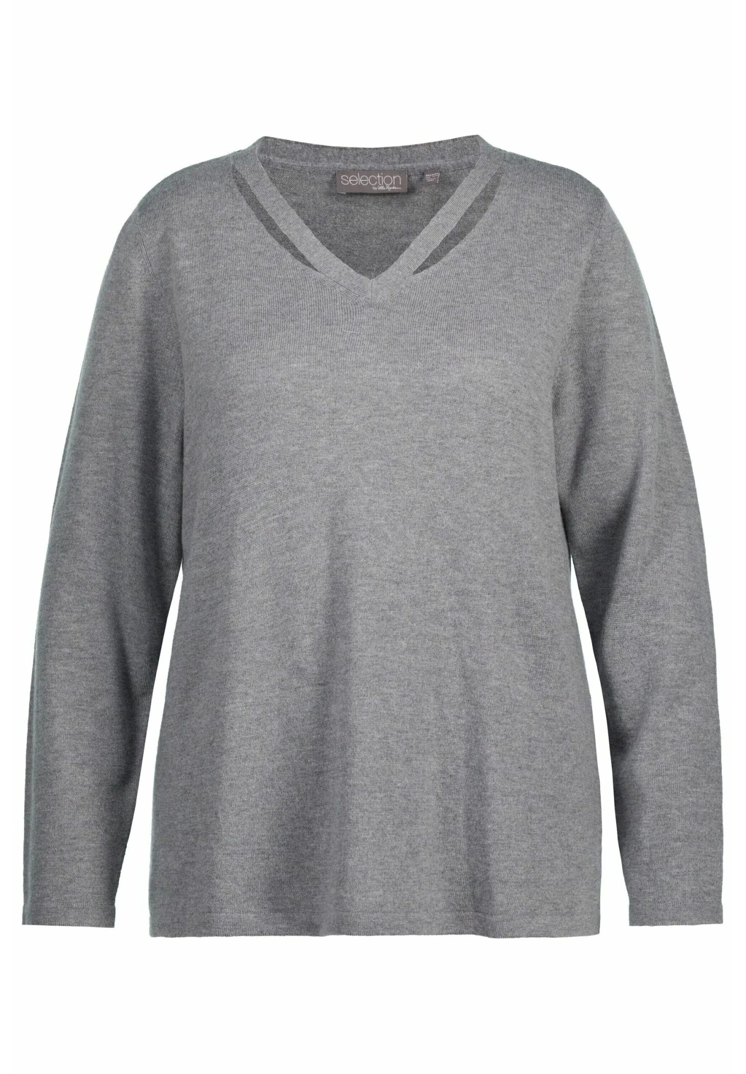 Ulla Popken Sweter - Grau Melange 6 Ulla Popken Sweter - Grau Melange - obrazek 4