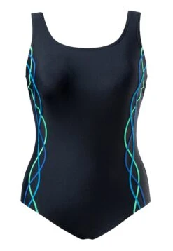 Ulla Popken PIPINGS ONDUL - Kostium Kąpielowy - Zwart -Ulla Popken 6f33136662cd48b797e3416bd24abad7