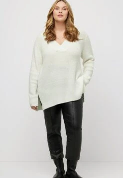 Ulla Popken Sweter - Offwhite -Ulla Popken 71179890a6ec4446b89010c3ae6ece39