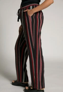 Ulla Popken STREIFEN ELASTIKBUND KORDEL - Spodnie Treningowe - Schwarz -Ulla Popken 71522aaa0c244b57a5f4e8a560a24850