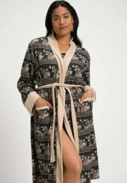 Ulla Popken Szlafrok - Zwart -Ulla Popken 7461405bae7a43f489b5d19932178a35