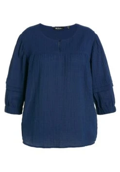 Ulla Popken SEERSUCKER - Bluzka - Nachtblauw -Ulla Popken 7485ad1f66d04906bca9a1c2be35d887