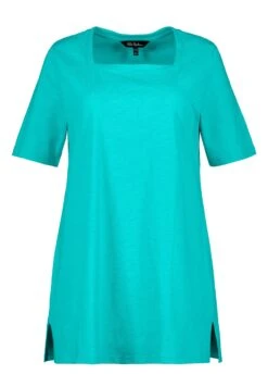 Ulla Popken CARREE AUSSCHNITT CLASSIC HALBARM - T-shirt Basic - Cyan