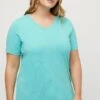 Ulla Popken T-shirt Basic - Türkis
