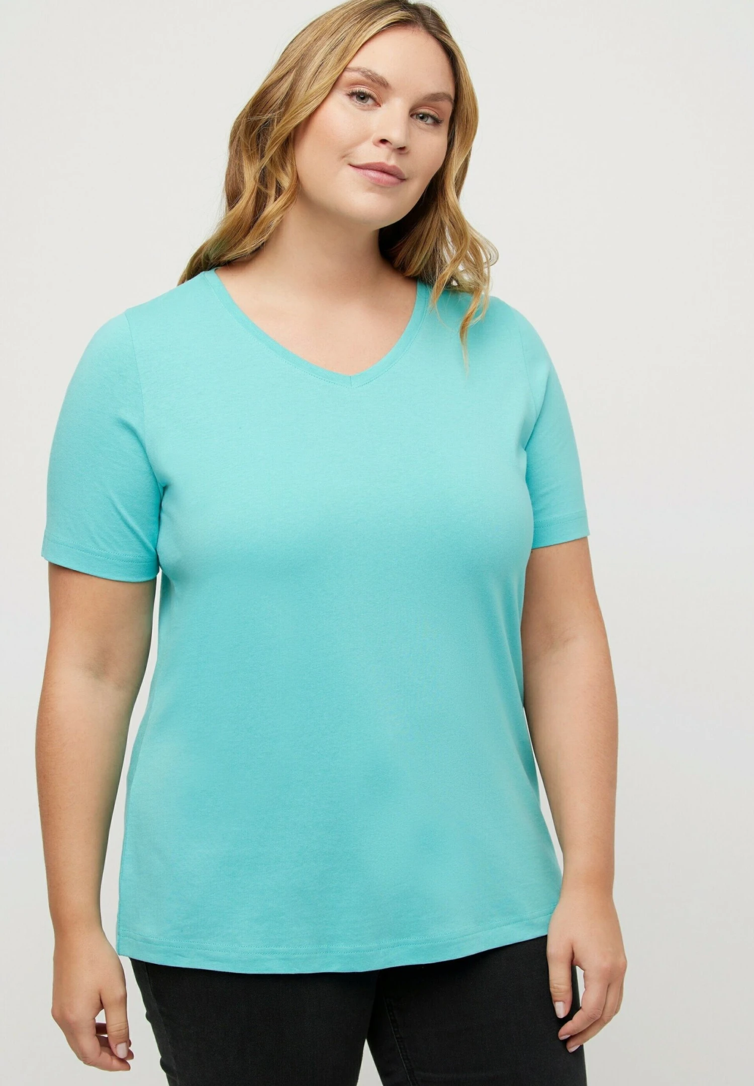 Ulla Popken T-shirt Basic - Türkis 3 Ulla Popken T-shirt Basic - Türkis
