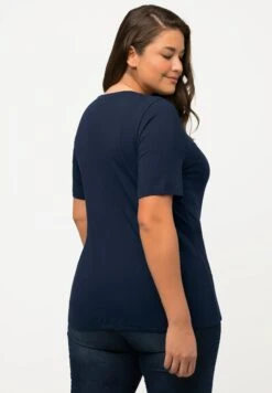 Ulla Popken T-shirt Basic - Mat Nachtblauw -Ulla Popken 7d4665913c8c46029391a8f0dc82242c