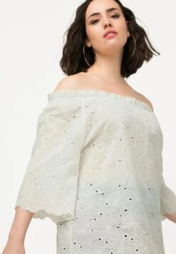 Ulla Popken Bluzka - Offwhite -Ulla Popken 80486d23ee714f20b03560ba489b3fd8