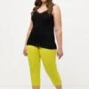 Ulla Popken GROSSE GRÖSSEN BIS 76 CAPRI KLASSISCHE 7/8 - Legginsy - Gelbgrün