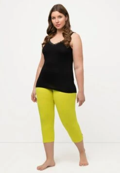 Ulla Popken GROSSE GRÖSSEN BIS 76 CAPRI KLASSISCHE 7/8 - Legginsy - Gelbgrün