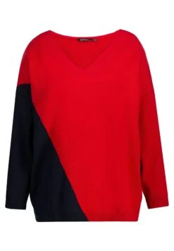 Ulla Popken COL V MANCHES LONGUES - Sweter - Bleu Marine -Ulla Popken 848a84d68a1a4cea8b10d9dde65358e4