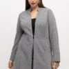 Ulla Popken Krótki Płaszcz - Grey Melange -Ulla Popken 86bcf69a22b34585b302f51084ebad54