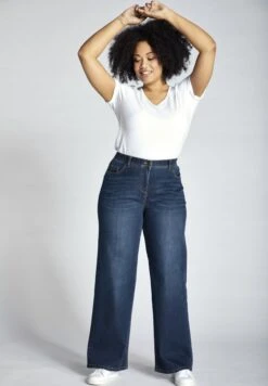 Ulla Popken Jeansy Straight Leg - Bleu Jean