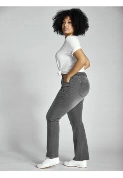 Ulla Popken Jeansy Bootcut - Light Grey Denim -Ulla Popken 896be2ea298546ac874b64538f83f0fc