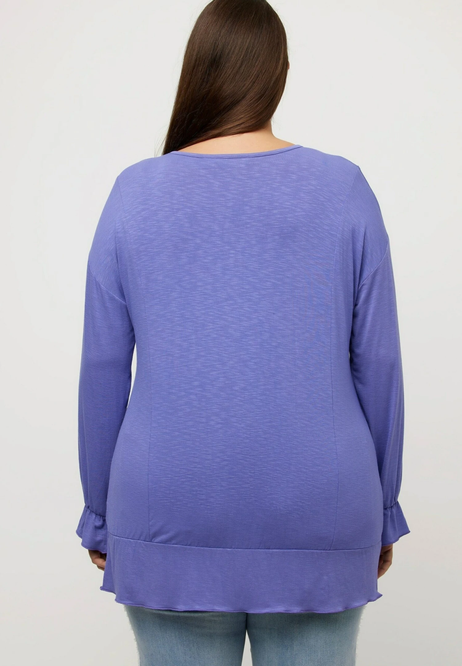 Ulla Popken VOLANTS RUNDHALS - Bluzka Z Długim Rękawem - Blaues Flieder 5 Ulla Popken VOLANTS RUNDHALS - Bluzka Z Długim Rękawem - Blaues Flieder - obrazek 3