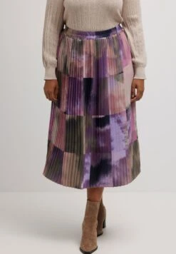 Ulla Popken PRINT ELASTISCHE BAND - Spódnica Trapezowa - Lavendel