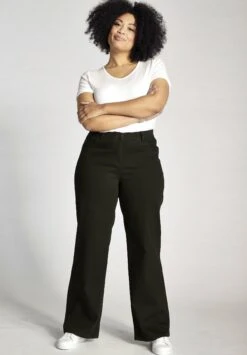 Ulla Popken Jeansy Straight Leg - Noir