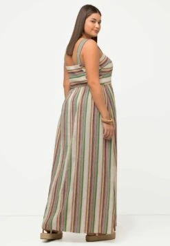 Ulla Popken STREIFEN A-LINIE ÄRMELLOS BIO - Długa Sukienka - Popcorn -Ulla Popken 93396e9f1dc048e8b28c7ce3aa389f57