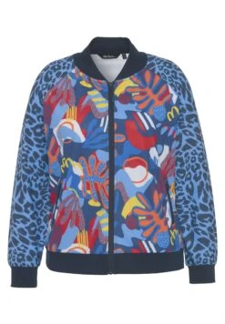 Ulla Popken Kurtka Bomber - Pastel Teal Multi -Ulla Popken 95ed23c11c0a4b62a869ead17efe54cb