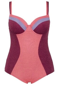 Ulla Popken EFFET SCINTILLANT - Kostium Kąpielowy - Pourpre -Ulla Popken 961988e71dce44a082042fdbf5a91b08