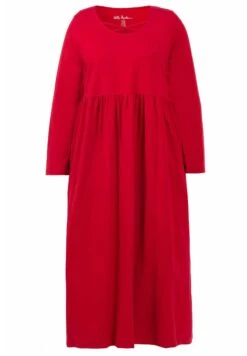Ulla Popken MIDI-LÄNGE, RUNDHALS MIT ZIERBÄNDERN, LANGARM - Sukienka Z Dżerseju - Rot -Ulla Popken 9b47c6675a0c4e509bfa853597ded9b3