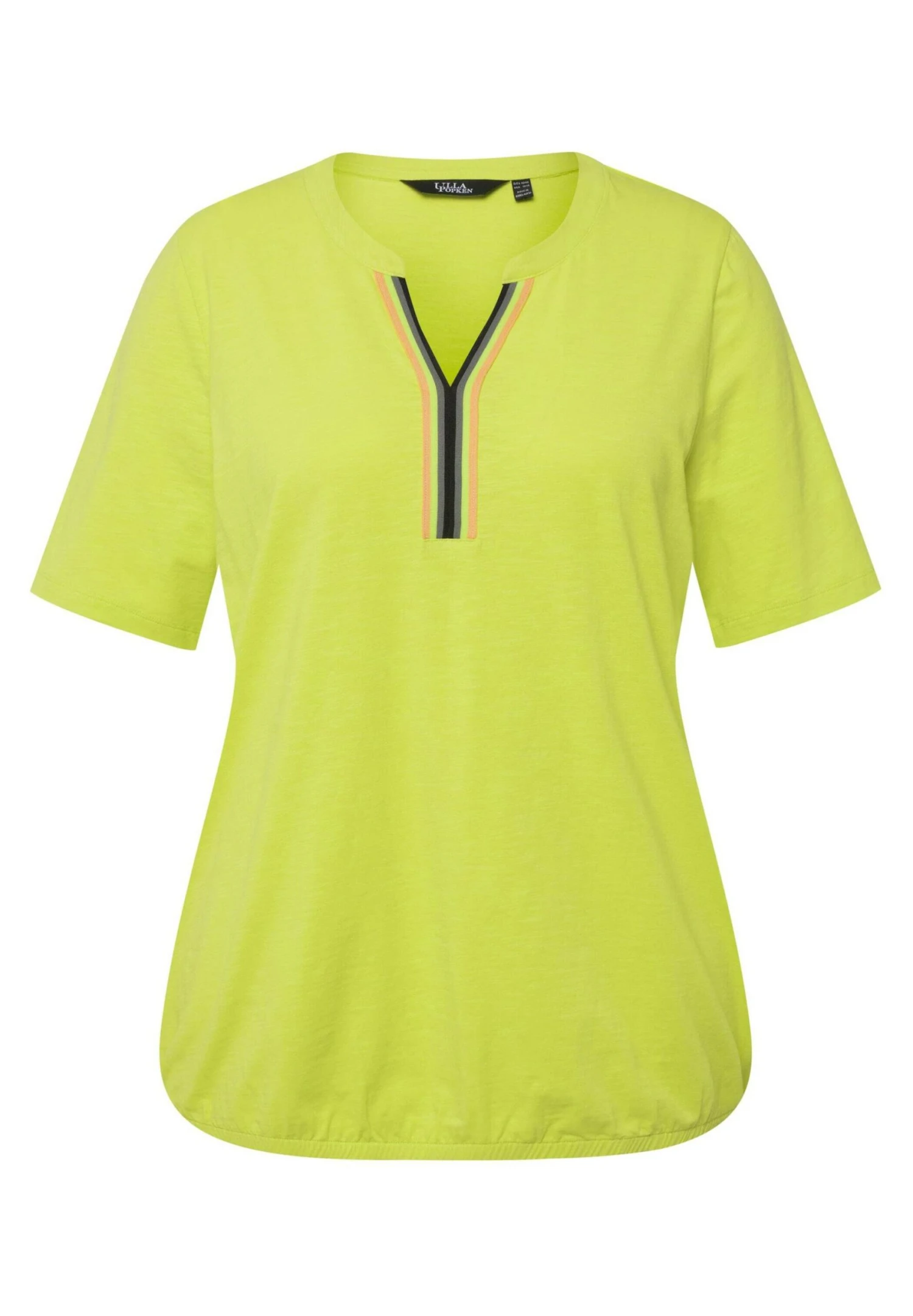 Ulla Popken À MANCHES COURTES ET COL RUBAN À RAYURES - T-shirt Z Nadrukiem - Vert Citron 7 Ulla Popken À MANCHES COURTES ET COL RUBAN À RAYURES - T-shirt Z Nadrukiem - Vert Citron - obrazek 5