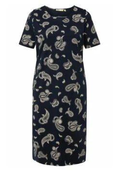 Ulla Popken DE NUIT MOTIF CACHEMIRE À COL EN V MANCHES COURTES ET C - Koszula Nocna - Marine -Ulla Popken 9ebce248cf414ab9a5ac286d139938df