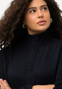 Ulla Popken STEHKRAGEN KNÖPFE LANGARM - Bluza - Marine -Ulla Popken a226b23b85db42619d9ce6cc91ba4d09