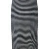 Ulla Popken BELLIEVA GERADE PASSFORM STREIFEN BREITER ELASTIKB - Długa Spódnica - Marine