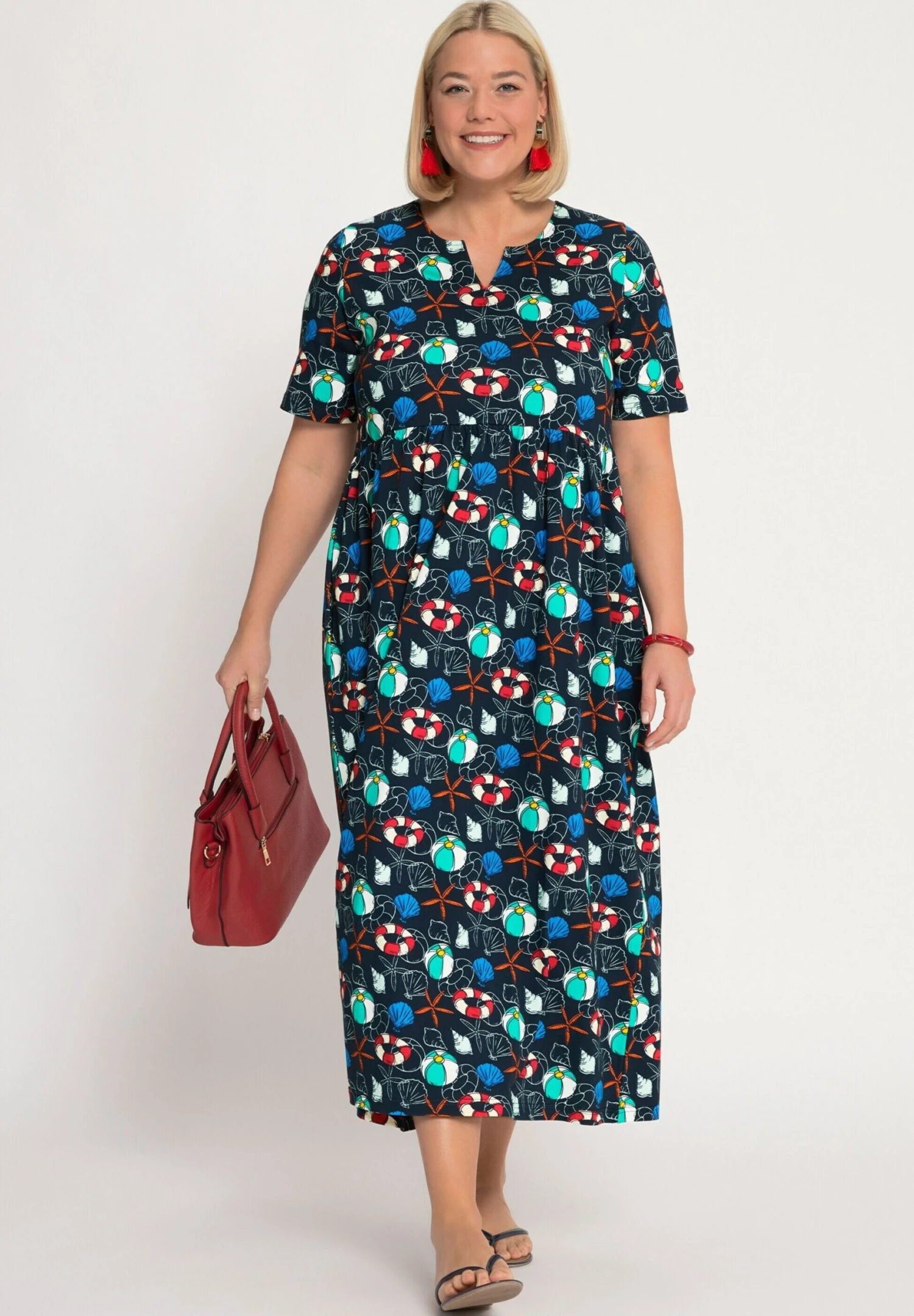 Ulla Popken Sukienka Z Dżerseju - Navy Multi 4 Ulla Popken Sukienka Z Dżerseju - Navy Multi - obrazek 2